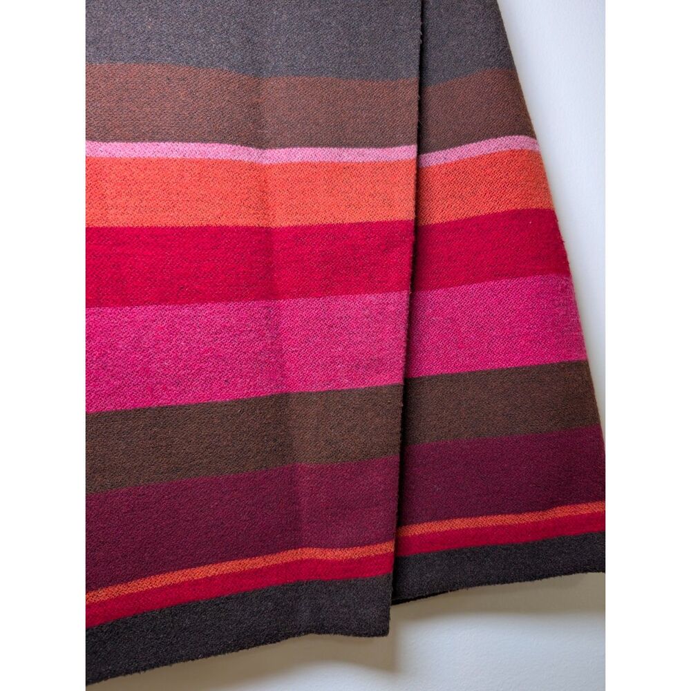 LOFT Petite Wool Mini Skirt 4P Striped Wrap Dark Academia Poetcore Heritage - Picture 8 of 9